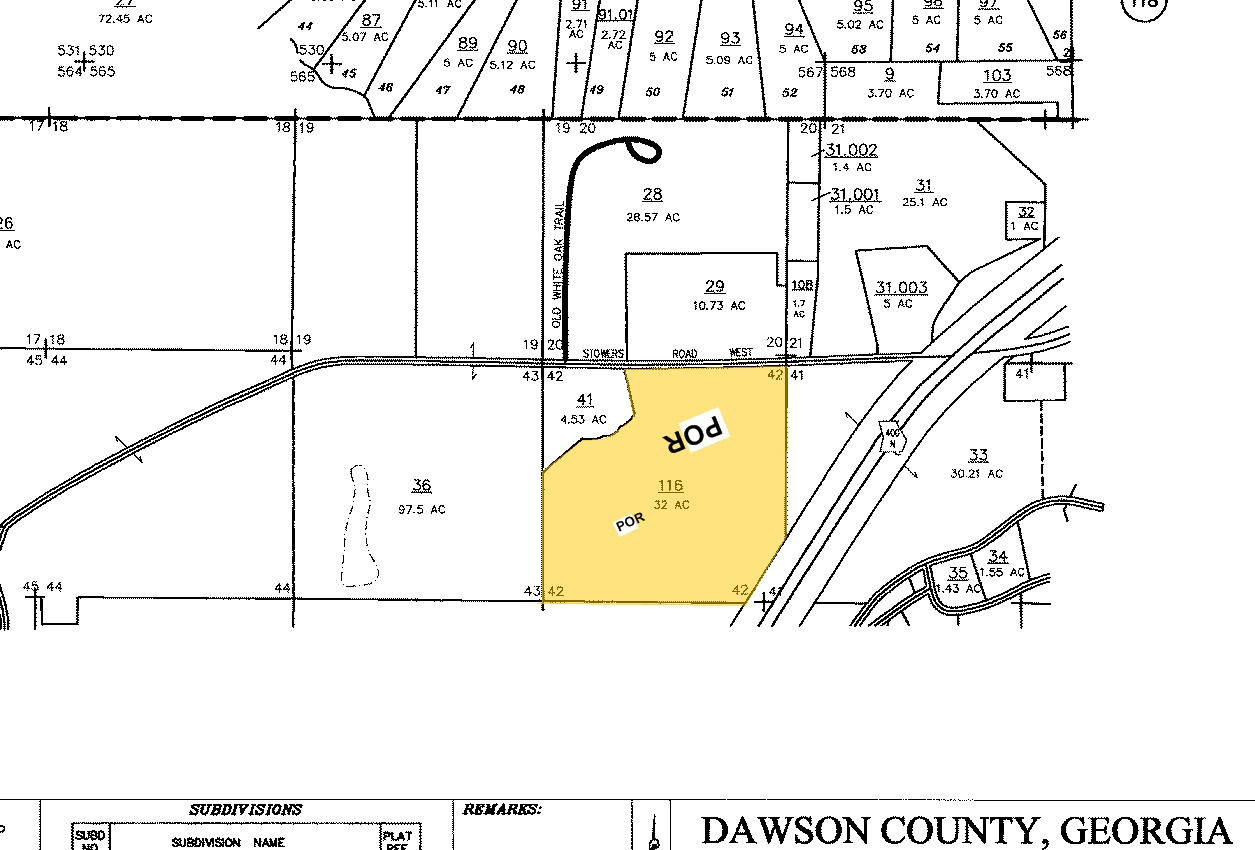 GA 400, Dawsonville, GA à vendre Plan cadastral- Image 1 de 1