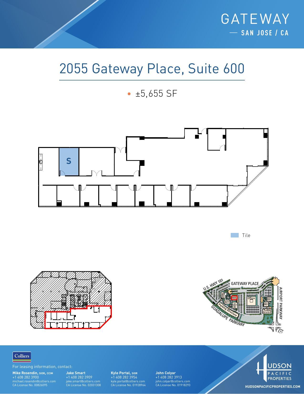 2033 Gateway Pl, San Jose, CA à louer Plan d’étage- Image 1 de 1