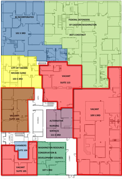 101-111 S 3rd St, Yakima, WA à louer - Plan d’étage - Image 2 de 11