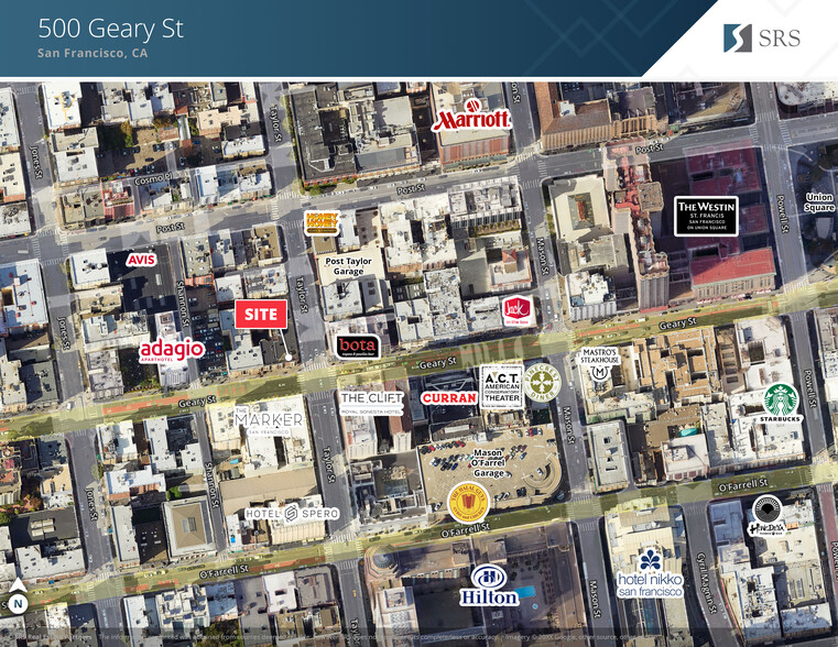 500-516 Geary St, San Francisco, CA for lease - Aerial - Image 3 of 3