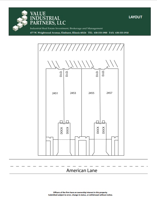 2451-2457 American Ln, Elk Grove Village, IL for lease Floor Plan- Image 1 of 2