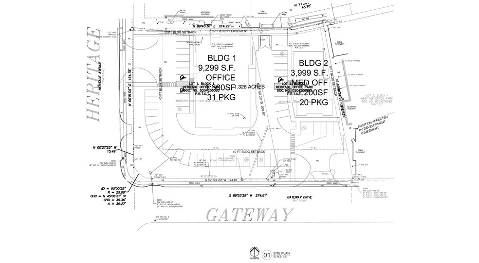 4000 Gateway Dr & 5201 Heritage Ave, Colleyville, TX for sale - Site Plan - Image 2 of 2