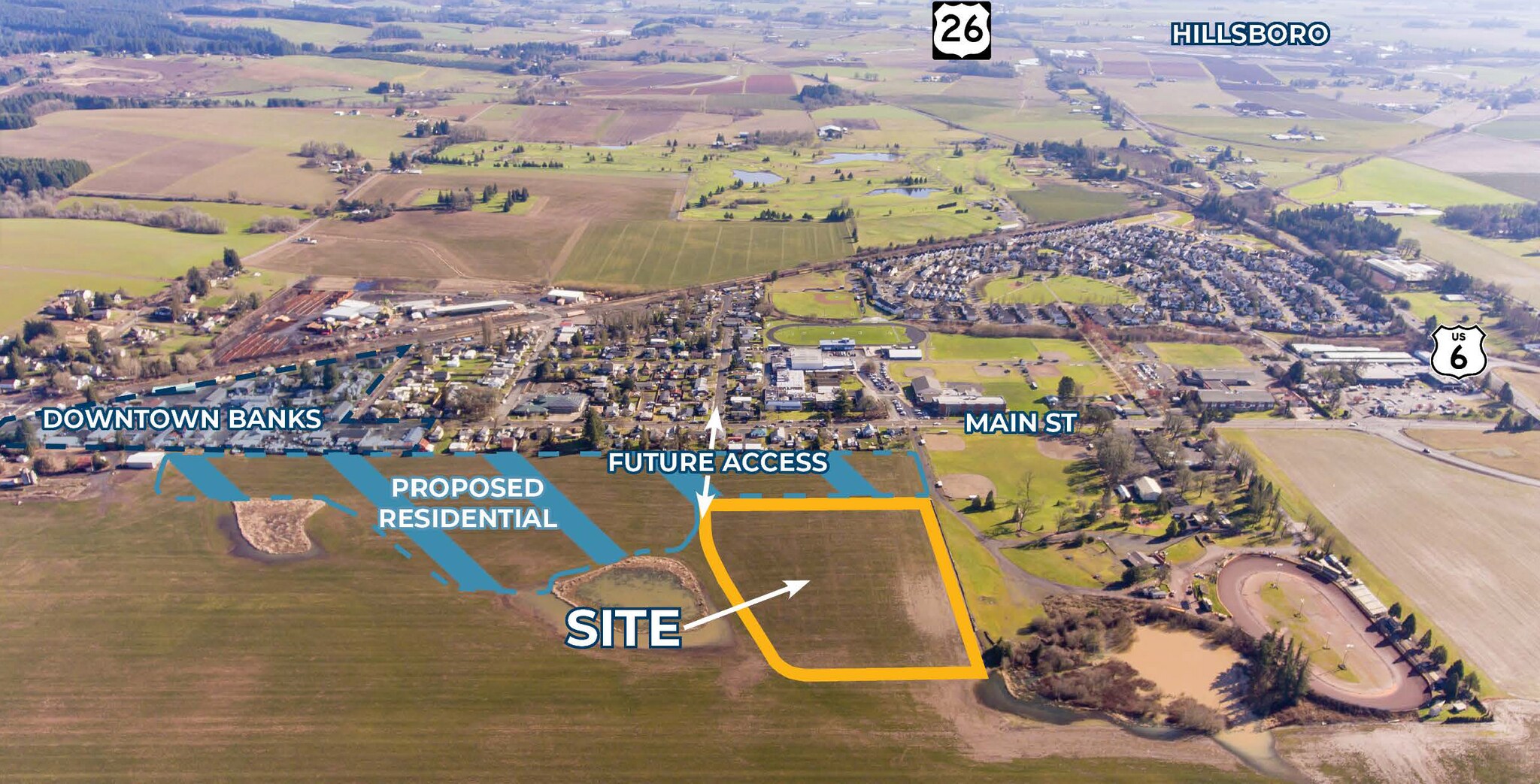 6.5 Acre Parcel W. of Main St., Banks, OR à vendre Aérien- Image 1 de 4