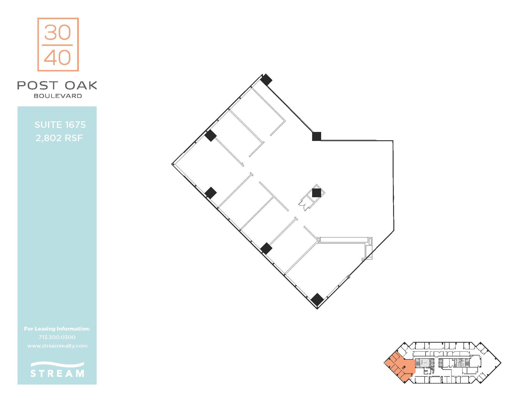 3040 Post Oak Blvd, Houston, TX à louer Plan d  tage- Image 1 de 1