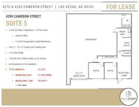 4290 Cameron St, Las Vegas, NV for lease Floor Plan- Image 2 of 3