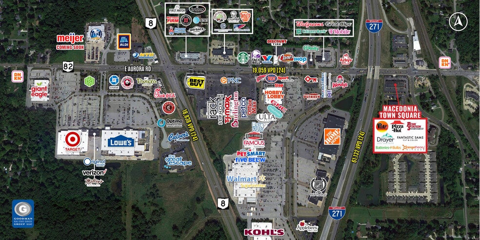 746 E Aurora Rd, Macedonia, OH for lease - Aerial - Image 3 of 5