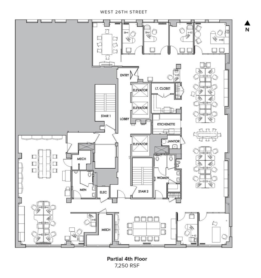 236 W 26th St, New York, NY 10001 - Unité Partial -  - Plan d  tage - Image 1 of 1