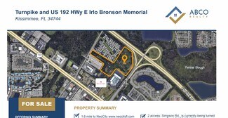 Plus de détails pour Turnpike and US 192 E Irlo Bronson Memorial hwy, Kissimmee, FL - Terrain à vendre