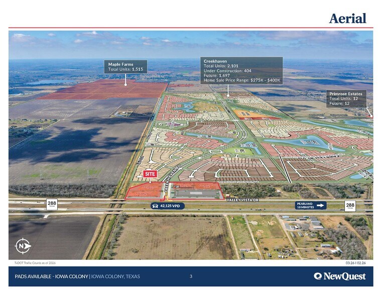 SWC Creekhaven Blvd. & Hwy. 288, Iowa Colony, TX à vendre - Photo du bâtiment - Image 2 de 4
