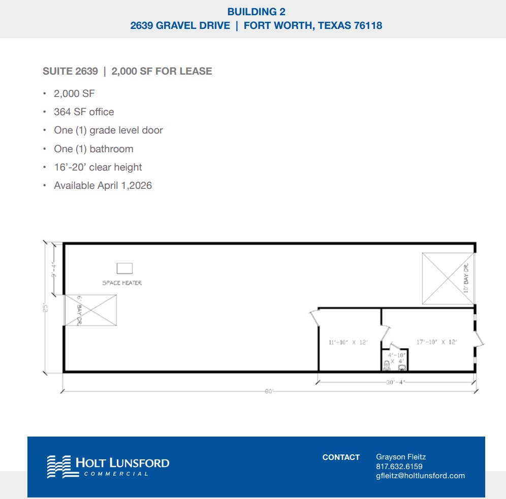 2501-2519 Gravel Dr, Fort Worth, TX à louer Plan d’étage- Image 1 de 1