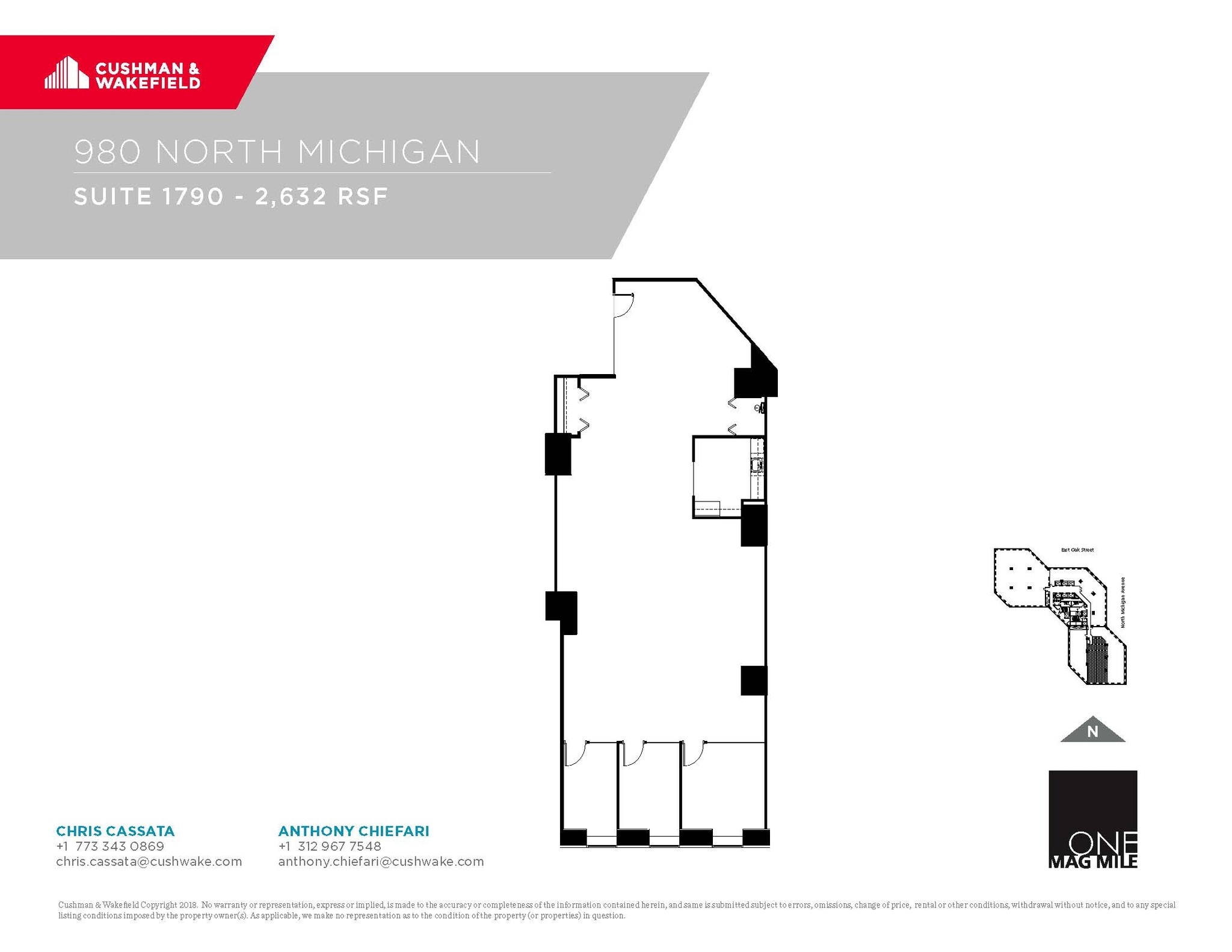 980 N Michigan Ave, Chicago, IL à louer Plan d’étage- Image 1 de 1