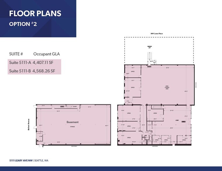 5111 Leary Ave NW, Seattle, WA à louer - Plan d’étage - Image 2 de 6