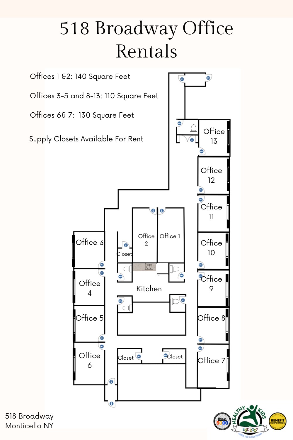 518 Broadway, Monticello, NY à louer Plan d’étage type- Image 1 de 1