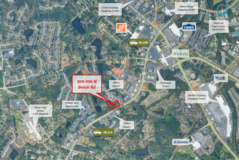 404-406 N Belair Evans GA 30809 rd, Evans, GA à vendre - Photo du bâtiment - Image 2 de 2