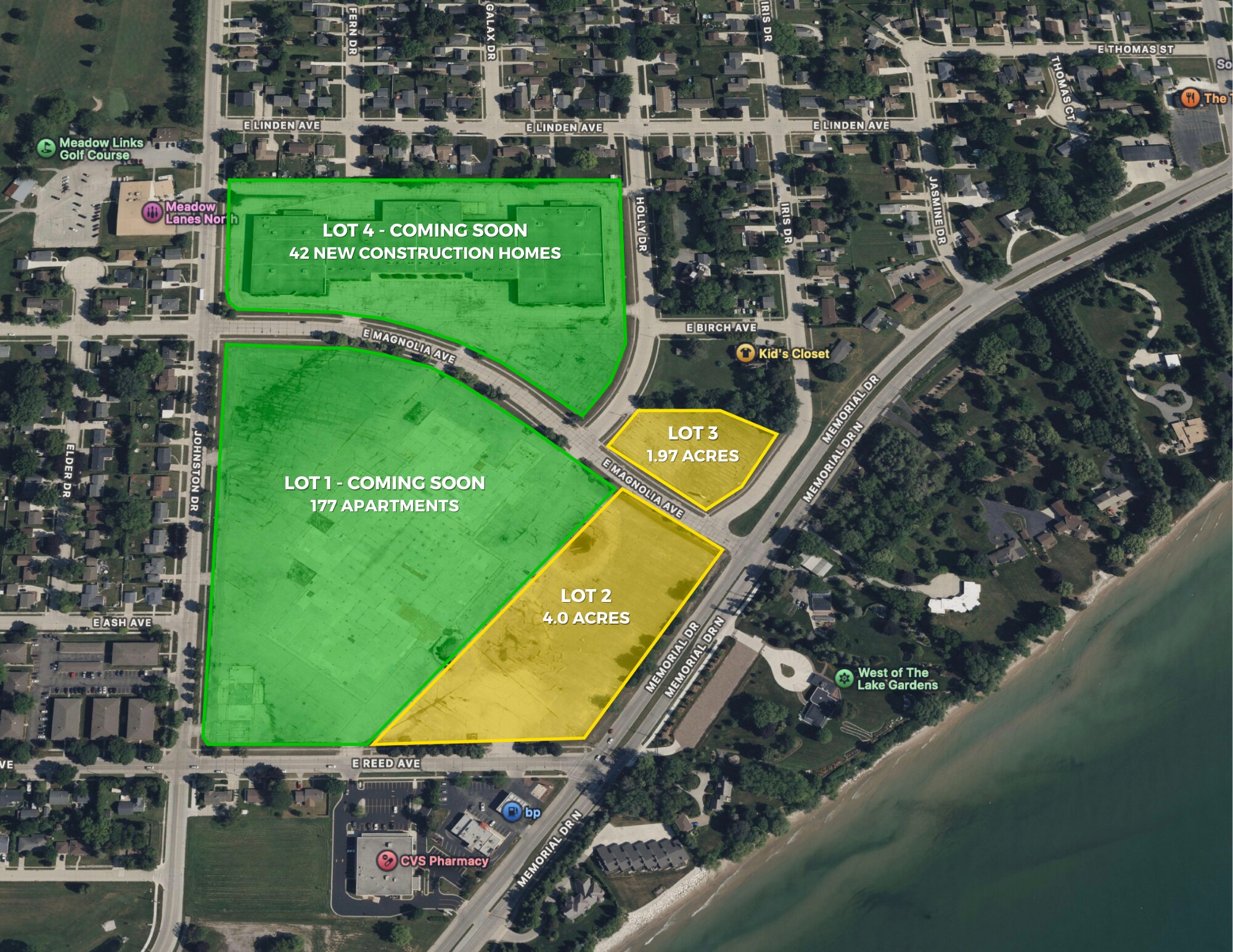 0 E Magnolia Ave, Manitowoc, WI à vendre Aérien- Image 1 de 14