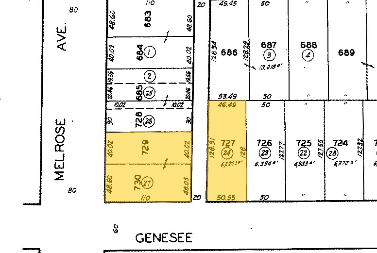 7718-7726 Melrose Ave, Los Angeles, CA à louer - Plan cadastral - Image 3 de 3