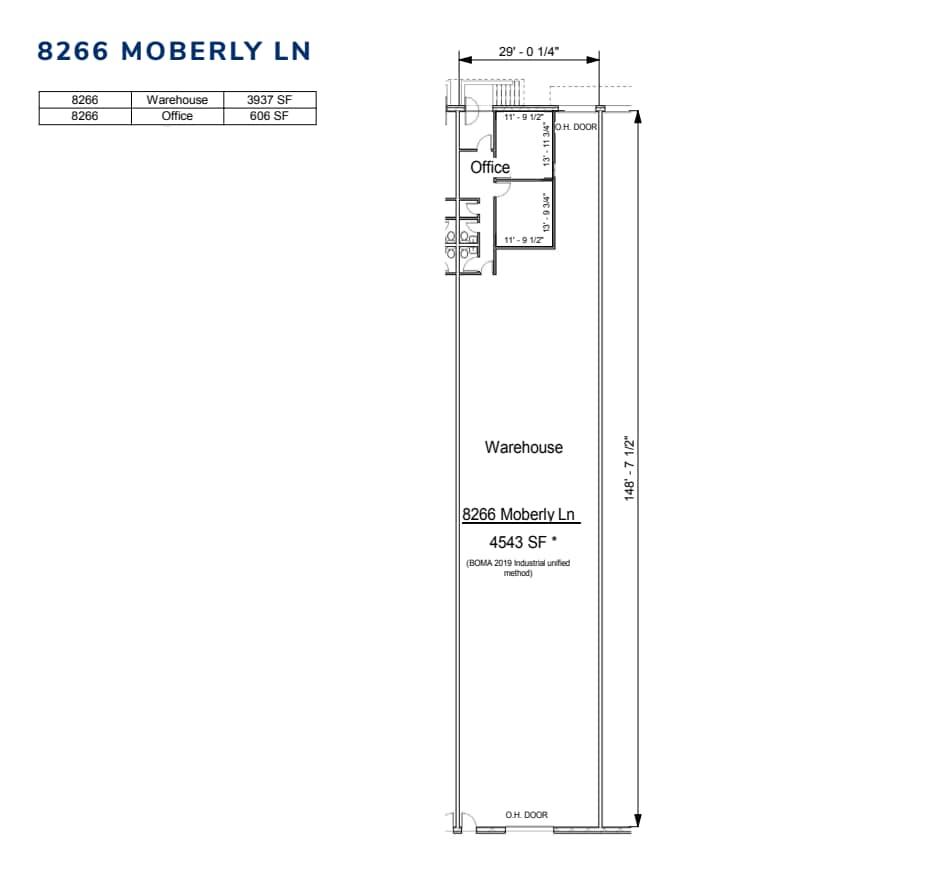 8242-8296 Moberly Ln, Dallas, TX à louer Plan d’étage- Image 1 de 1