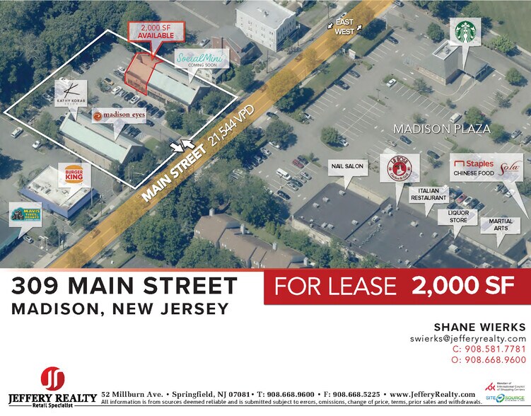 309C Main St, Madison, NJ à louer - Photo du bâtiment - Image 2 de 6