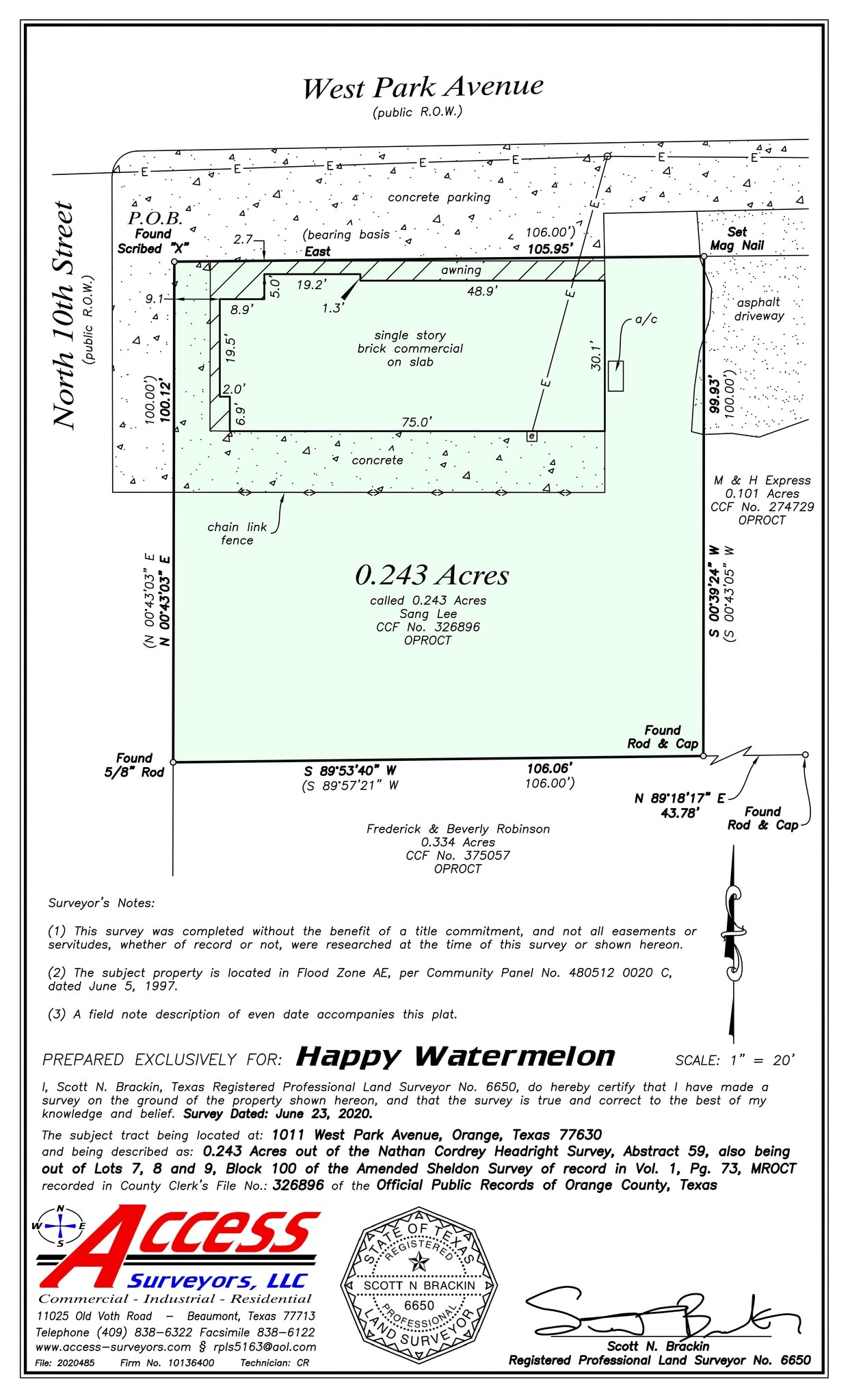 1011 Park Aly, Orange, TX à louer Plan de site- Image 1 de 1