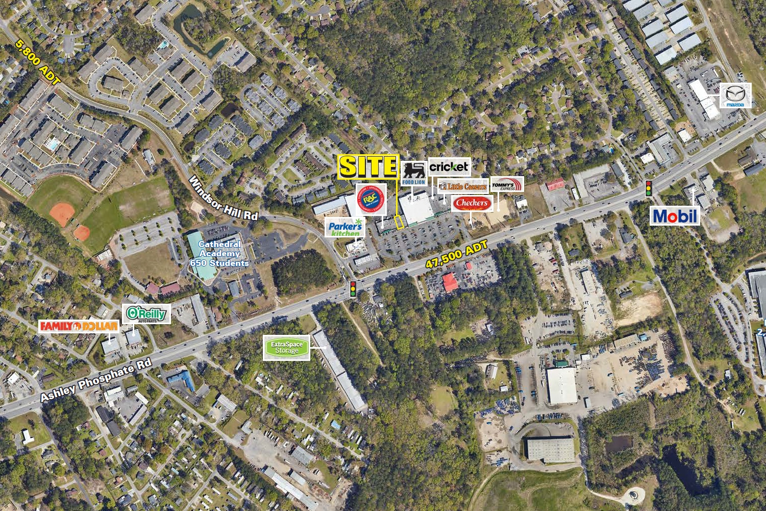 3720-3760 Ashley Phosphate Rd, North Charleston, SC for lease Aerial- Image 1 of 5