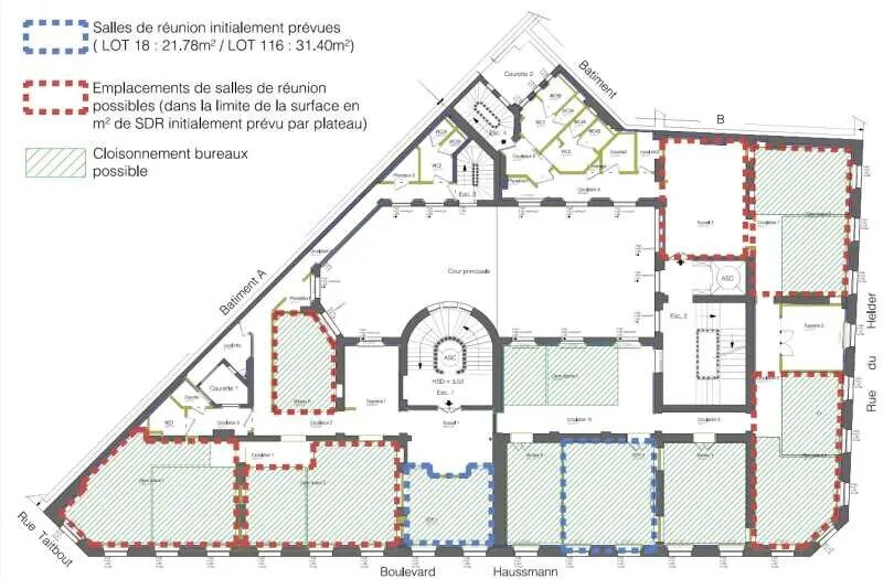 13 Bis Boulevard Haussmann, Paris à louer - Plan d’étage - Image 3 de 3