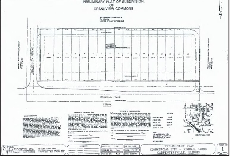 SEC of Randall Rd & Grandview Dr, Carpentersville, IL à vendre - Plan cadastral - Image 2 de 2