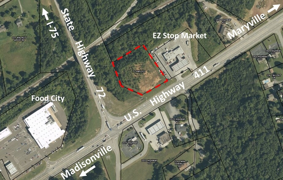U.S. Hwy 411 & Hwy 72, Vonore, TN for sale - Aerial - Image 2 of 13