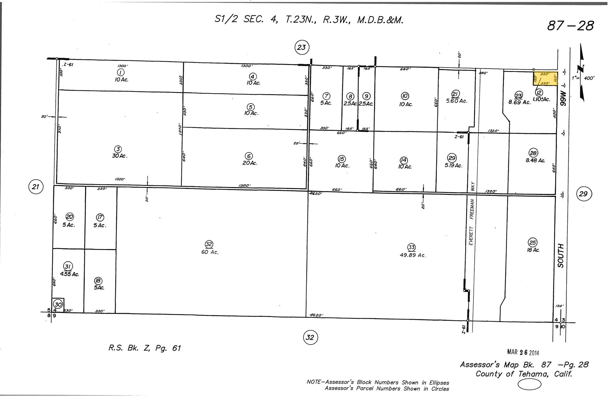 2739 Hwy 99, Corning, CA for sale Plat Map- Image 1 of 2