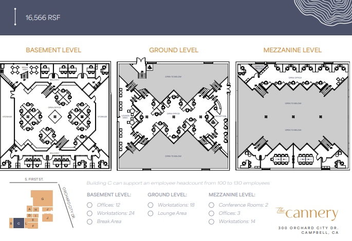 300 Orchard City Dr, Campbell, CA à louer Plan d’étage- Image 1 de 1