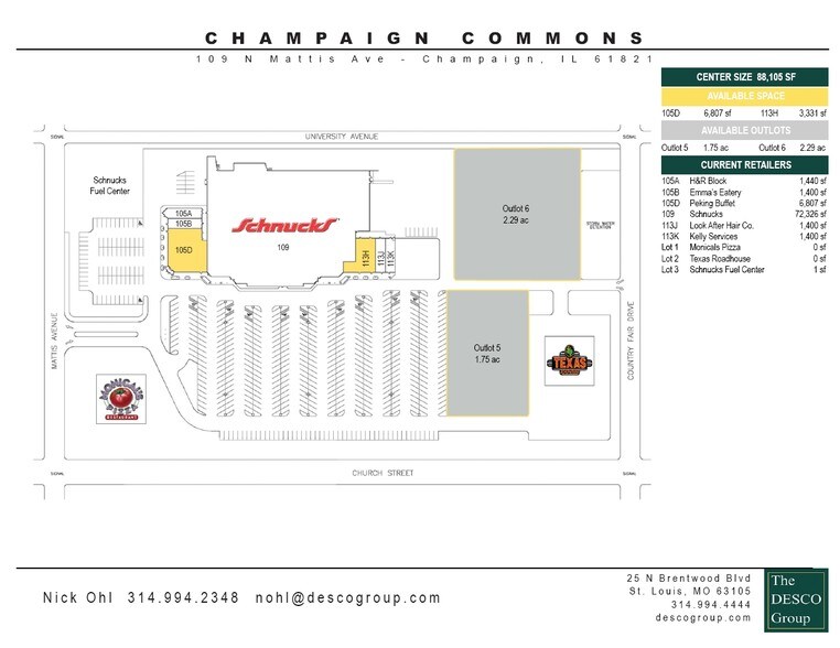 105-113 N Mattis Ave, Champaign, IL for lease - Site Plan - Image 2 of 2