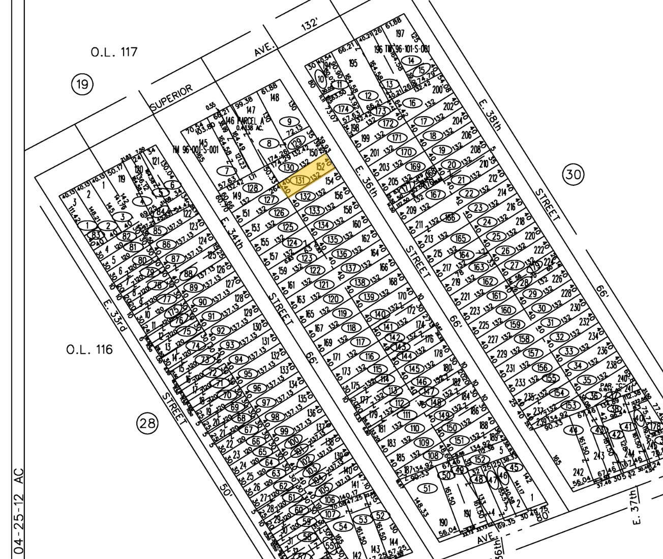 1532 East 36th Street, Cleveland, OH à vendre Plan cadastral- Image 1 de 2