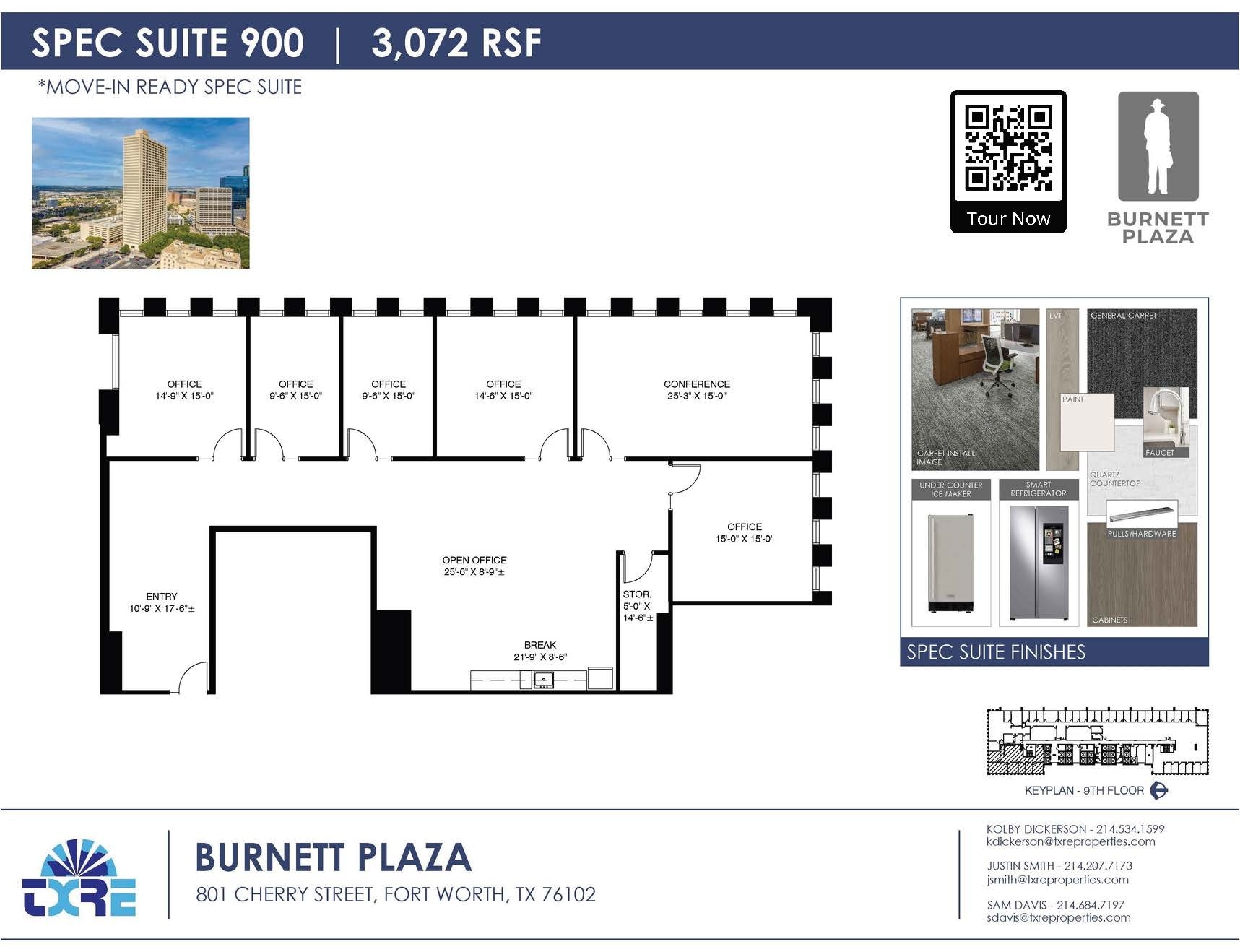 801 Cherry St, Fort Worth, TX à louer Plan d’étage- Image 1 de 7