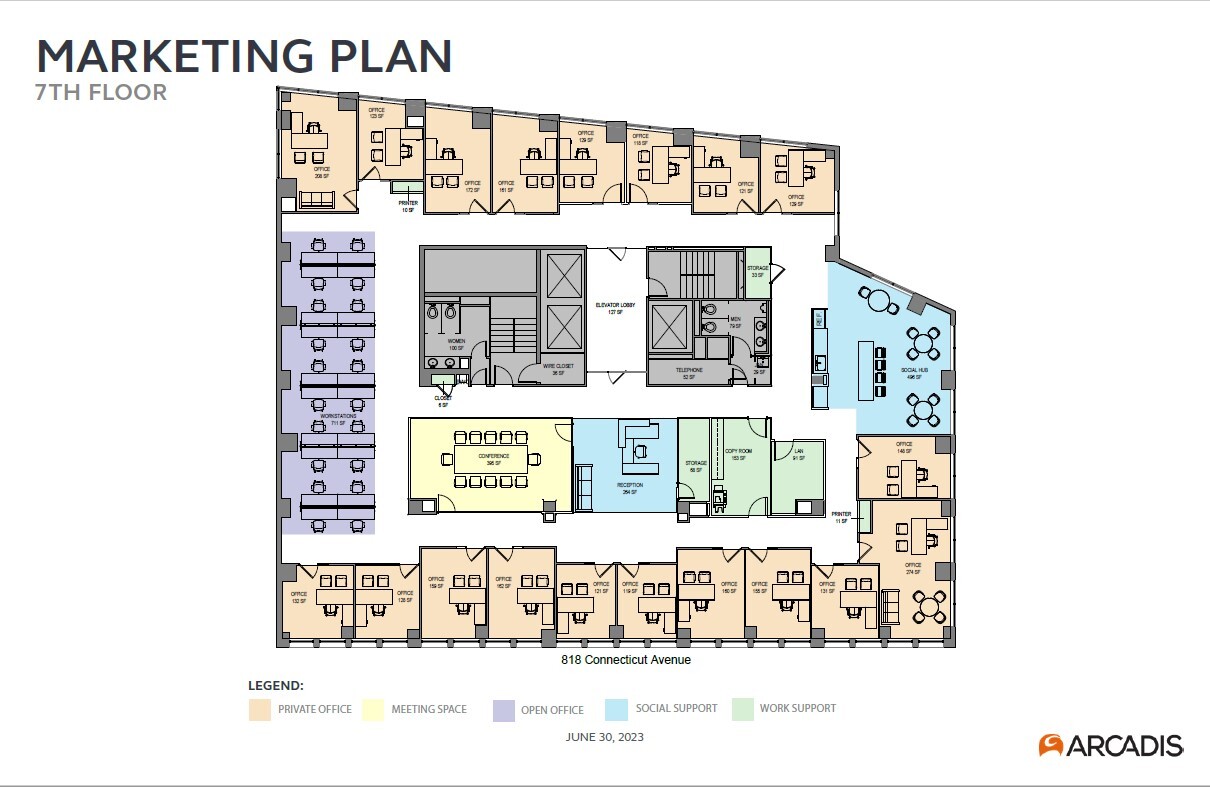 818 Connecticut Ave NW, Washington, DC à louer Plan d  tage- Image 1 de 1