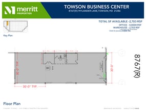 8701-8739 Mylander Ln, Towson, MD à louer Plan d’étage- Image 1 de 1