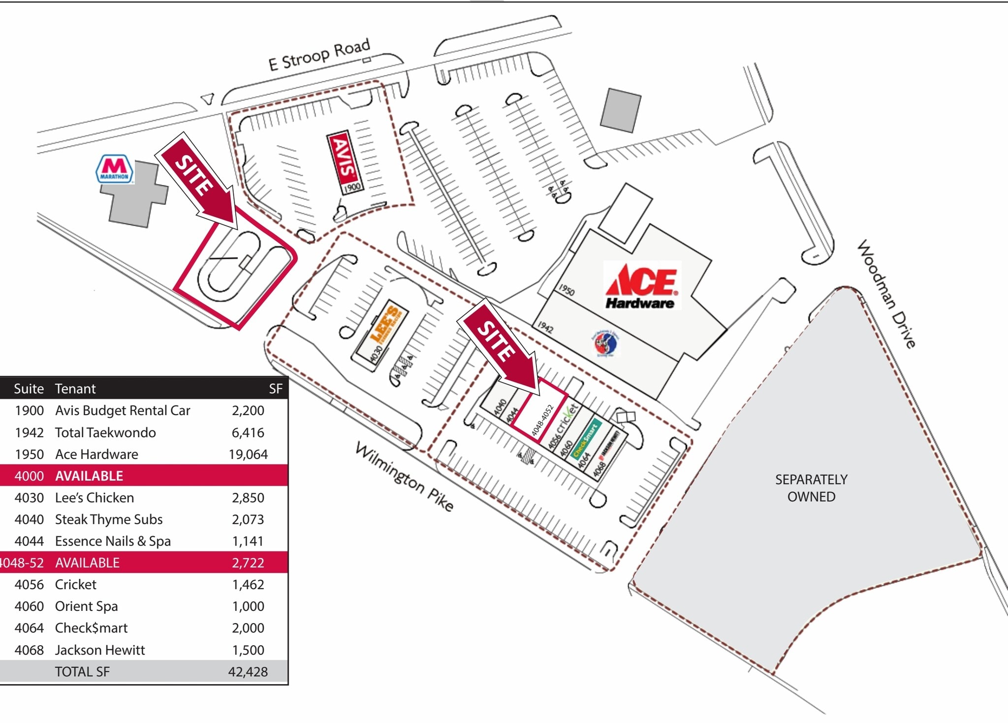 4040-4068 Wilmington Pike, Dayton, OH à louer Plan de site- Image 1 de 1