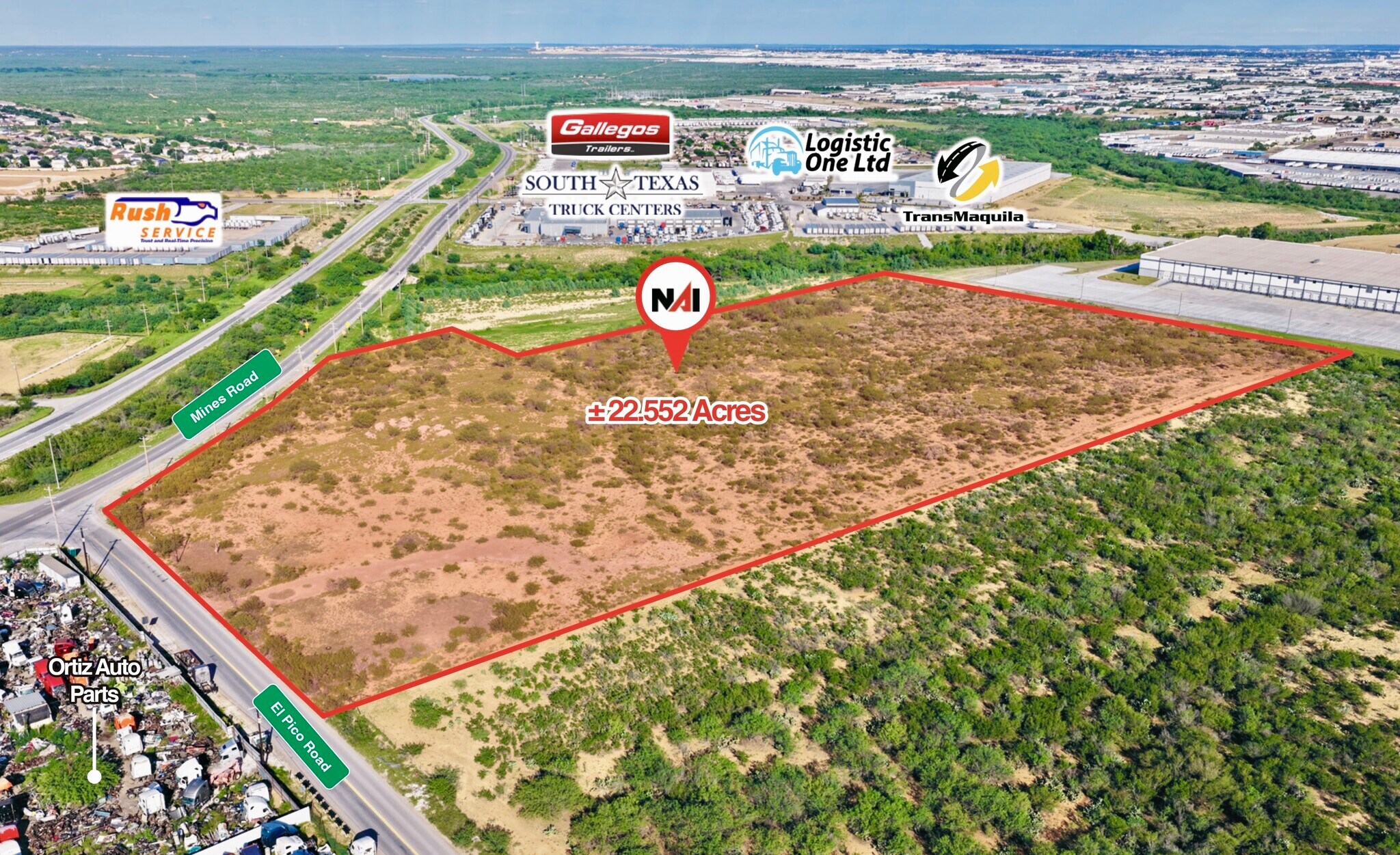 0000 El Pico Rd, Laredo, TX for sale Aerial- Image 1 of 11