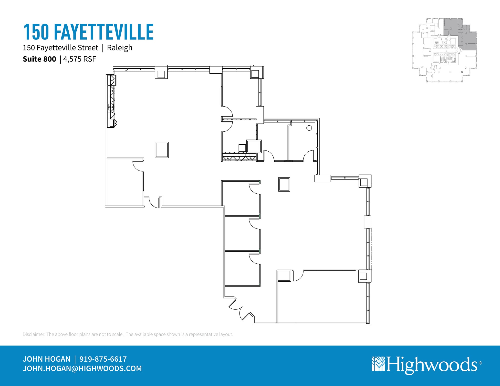 150 Fayetteville St, Raleigh, NC à louer Plan d’étage- Image 1 de 1