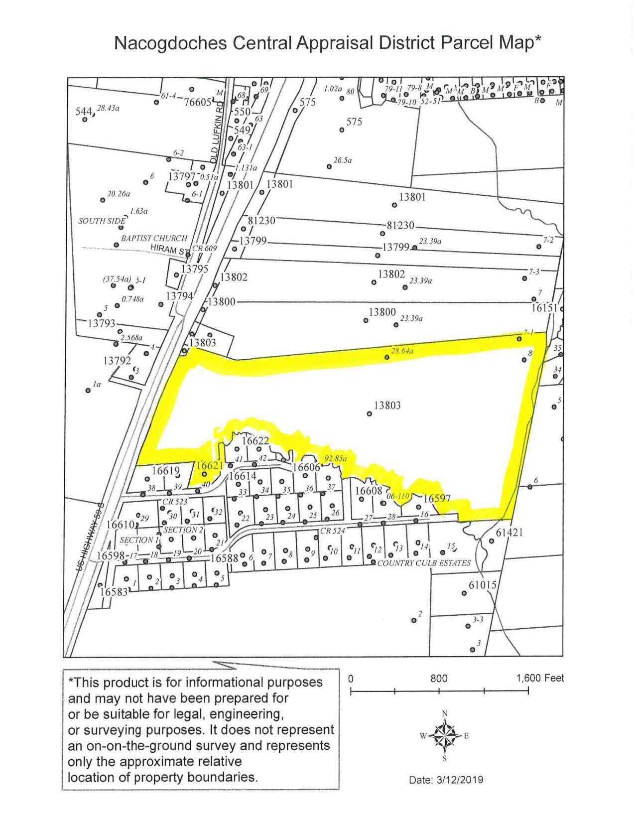 TBD US HWY 59S, Nacogdoches, TX à vendre Plan cadastral- Image 1 de 5