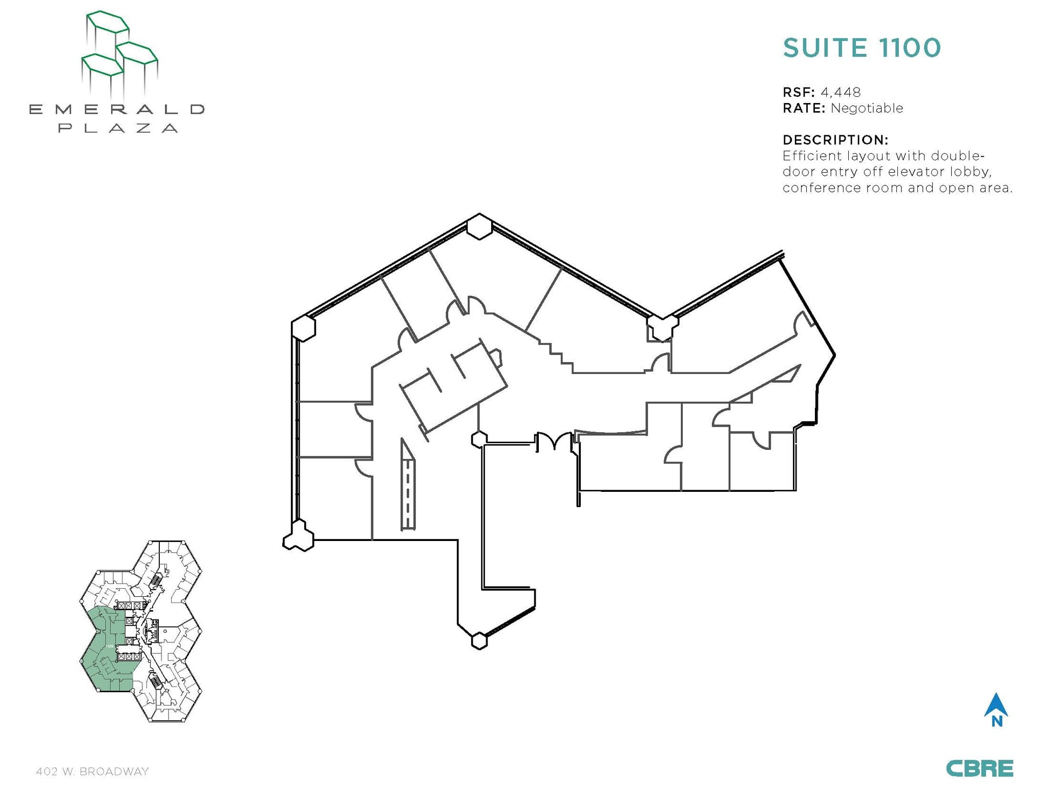 402 W Broadway, San Diego, CA à louer Plan d’étage- Image 1 de 1