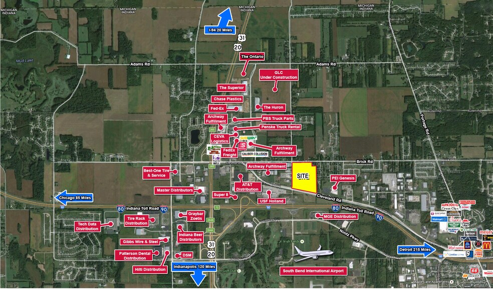 Cleveland Road and Mayflower Road, South Bend, IN for sale - Aerial - Image 2 of 3