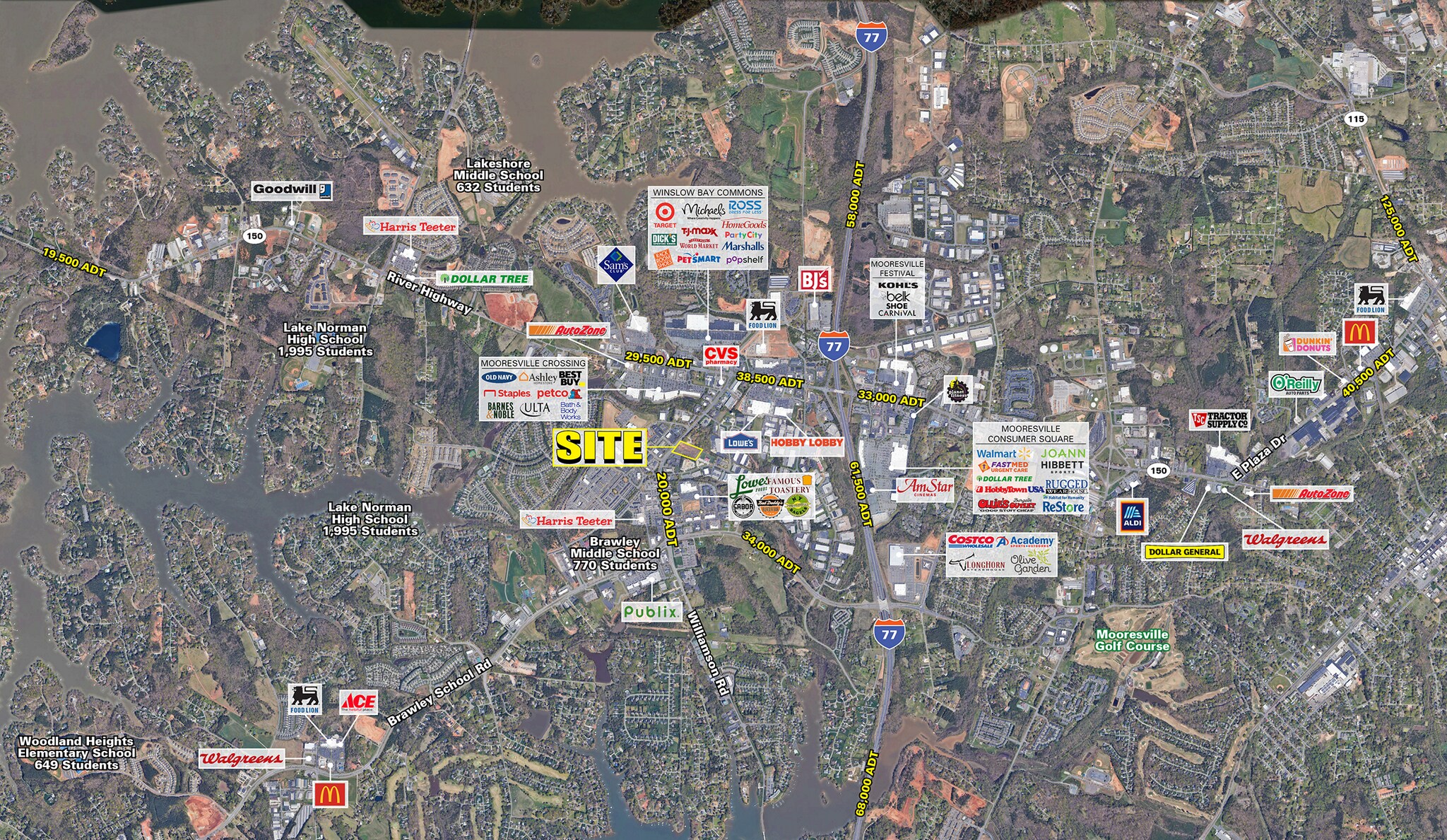 185 Williamson Rd, Mooresville, NC for sale Aerial- Image 1 of 5