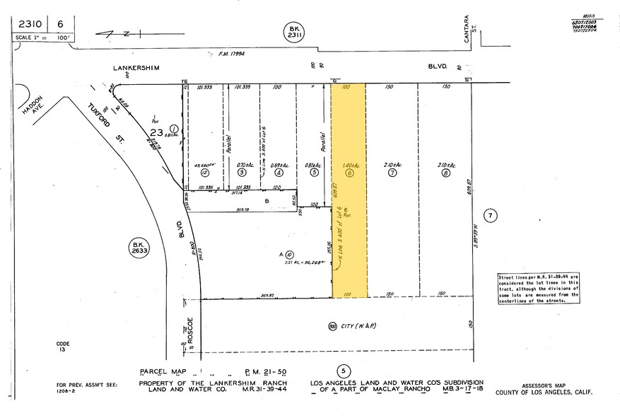 8235-8239 Lankershim Blvd, North Hollywood, CA for lease - Plat Map - Image 2 of 8