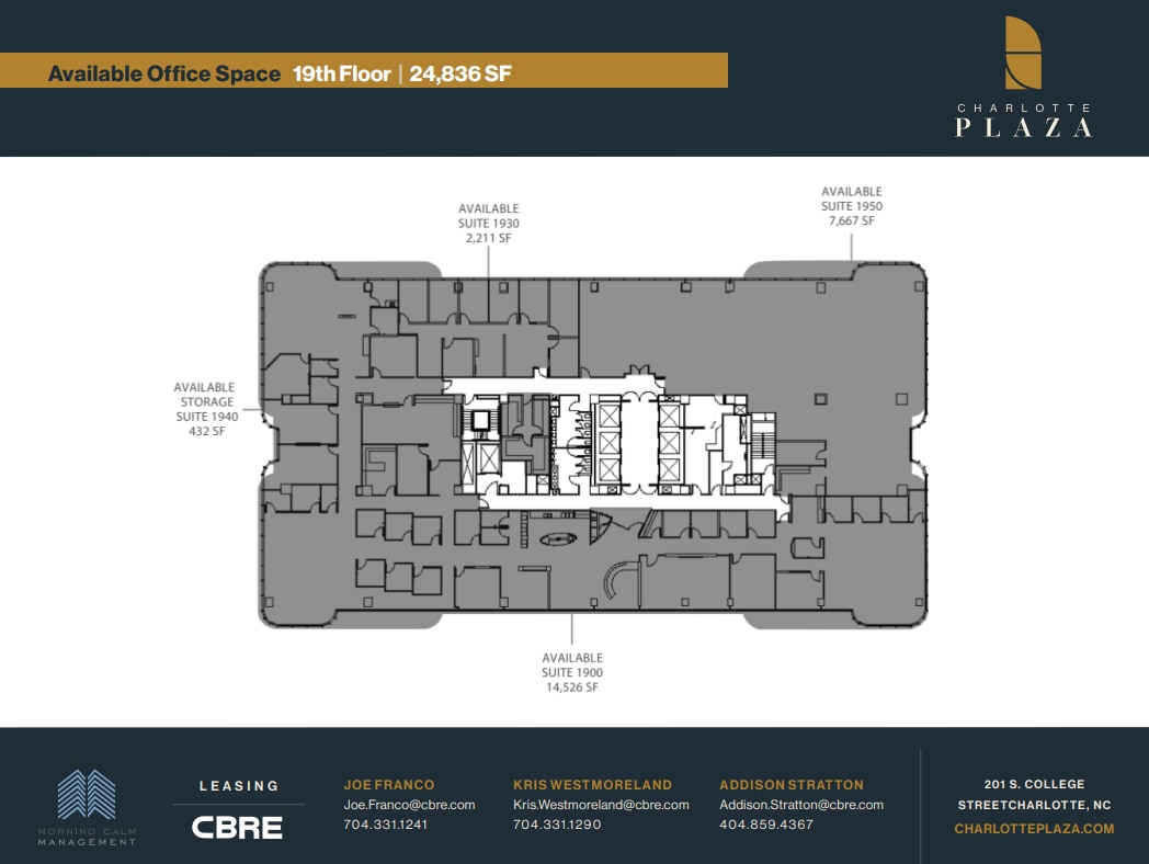 201 S College St, Charlotte, NC à louer Plan d’étage- Image 1 de 1