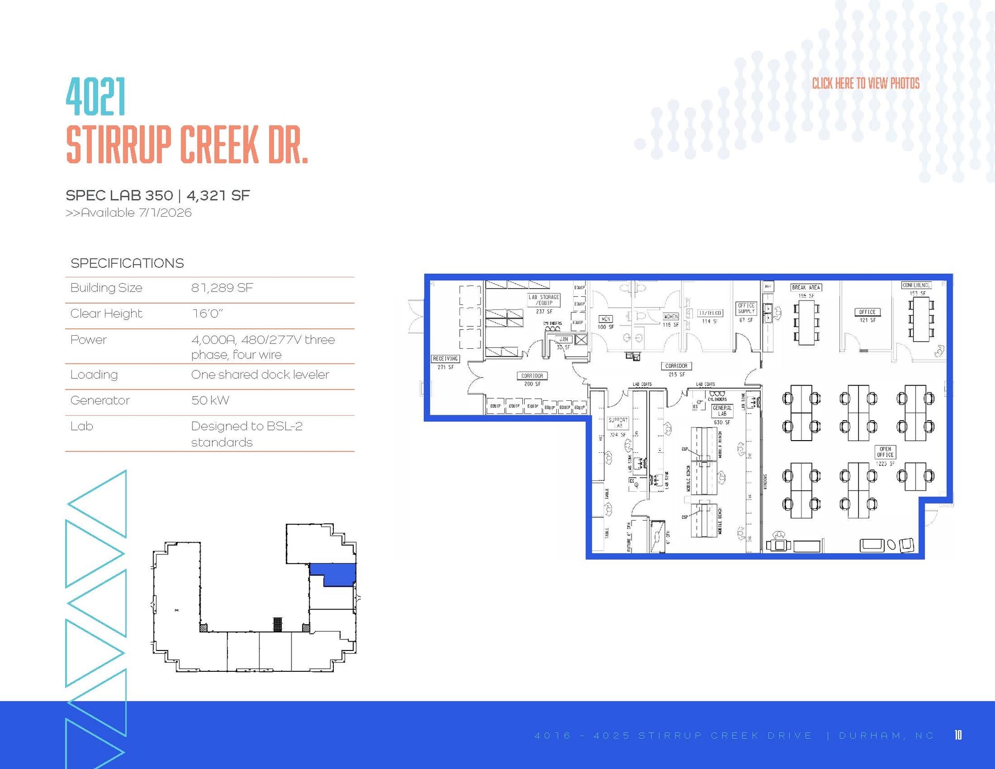 4016-4025 Stirrup Creek Dr, Durham, NC for lease Floor Plan- Image 1 of 1