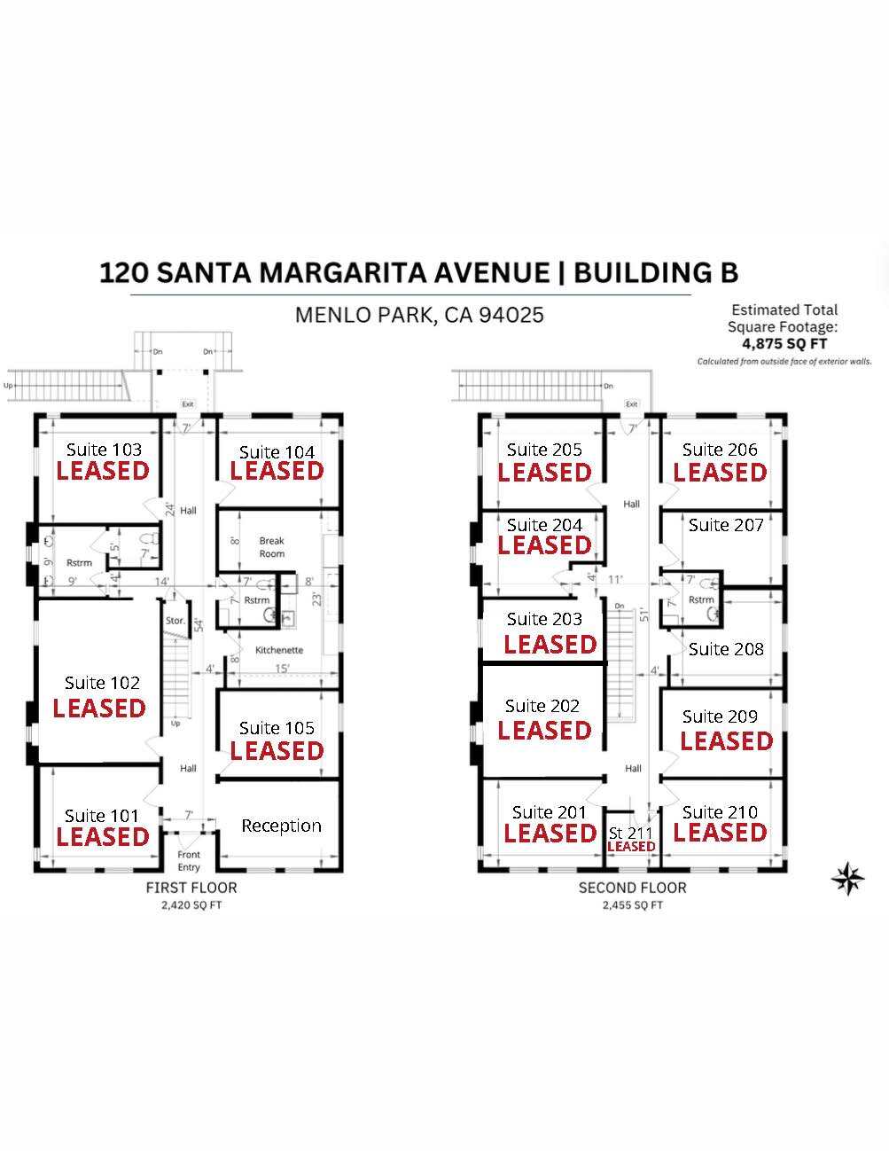 120B Santa Margarita Ave, Menlo Park, CA à louer Plan d  tage- Image 1 de 2