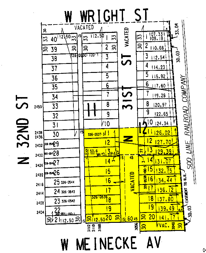 3100 W Meinecke Ave, Milwaukee, WI for sale Plat Map- Image 1 of 1