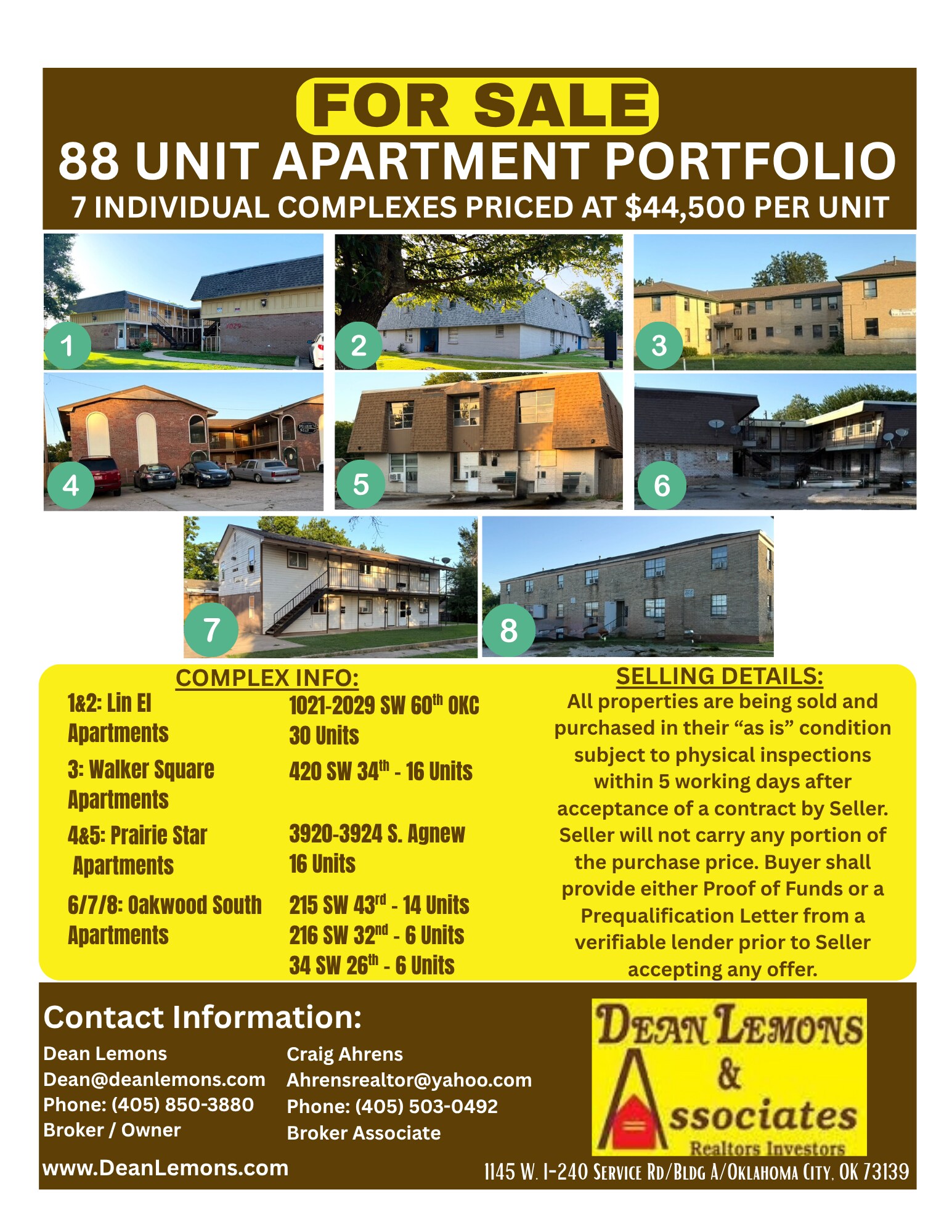 88 Unit Apartment Portfolio portefeuille de 6 propriétés à vendre sur LoopNet.ca Autre- Image 1 de 2