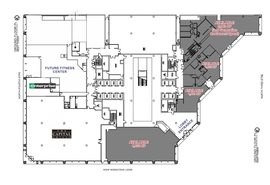 310 W Wisconsin Ave, Milwaukee, WI à louer Plan d’étage- Image 1 de 1