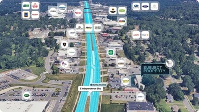 6625 E Independence Blvd, Charlotte, NC - AERIAL  map view