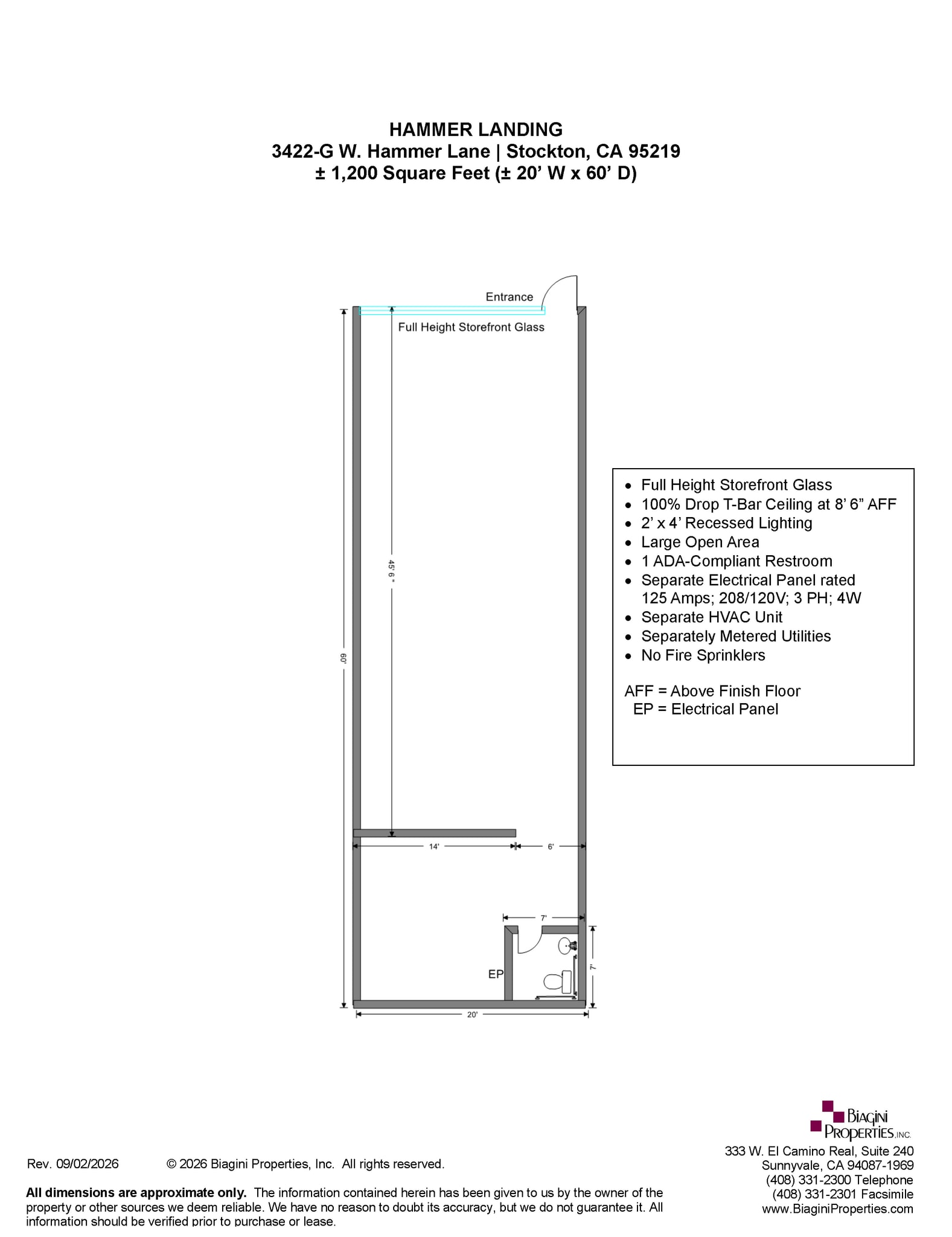 3410-3436 W Hammer Ln, Stockton, CA for lease Floor Plan- Image 1 of 1